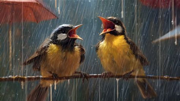Do birds stop singing in rain?