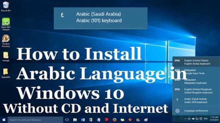 How can I install Arabic language in Office 2016?