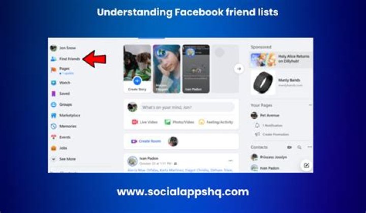 How do I change friends list on Facebook?