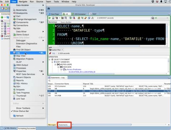 How do I debug a query in Oracle SQL Developer?