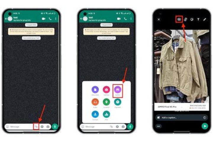 How do I send a photo from my iPad to WhatsApp?