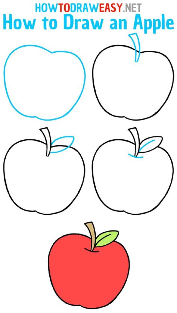 How do you draw an apple for kindergarten?