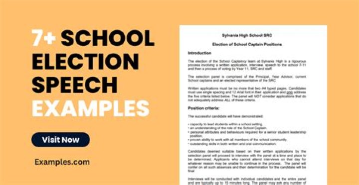 How do you write a good speech for school elections?