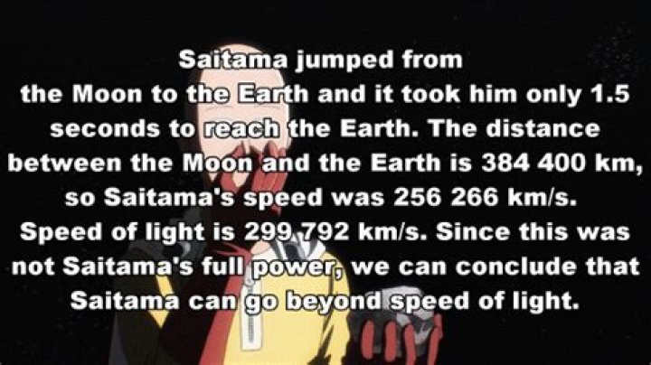 How fast did Saitama jump from the moon?