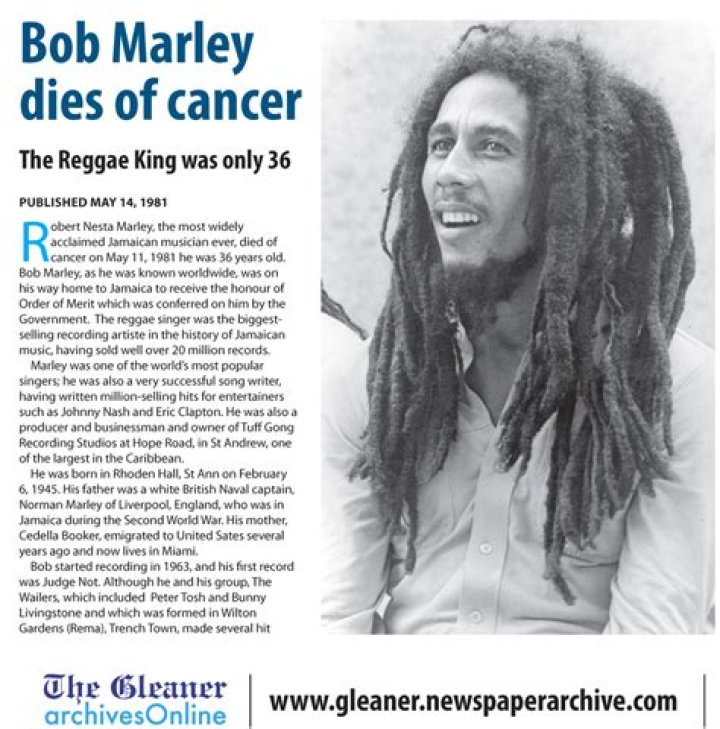 How long did Bob Marley have cancer?