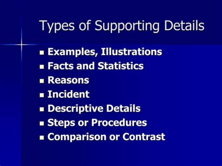 What are the supporting details?