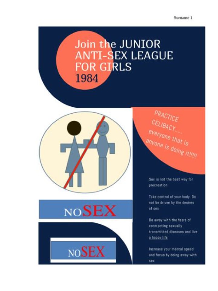 What does the Junior Anti Sex League promote?
