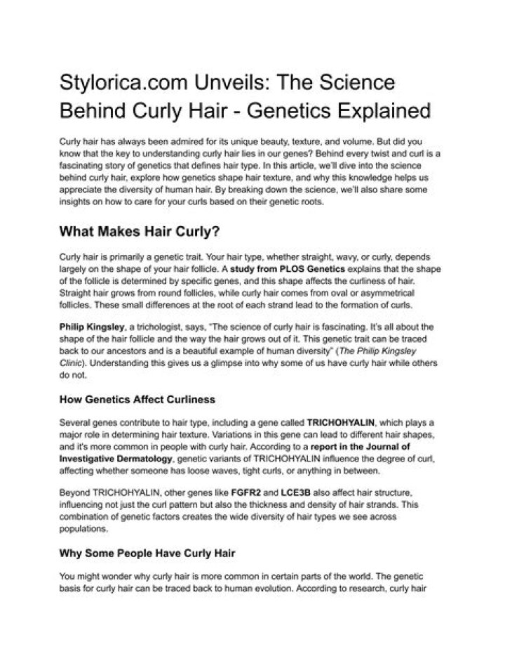 What gene causes curly hair?