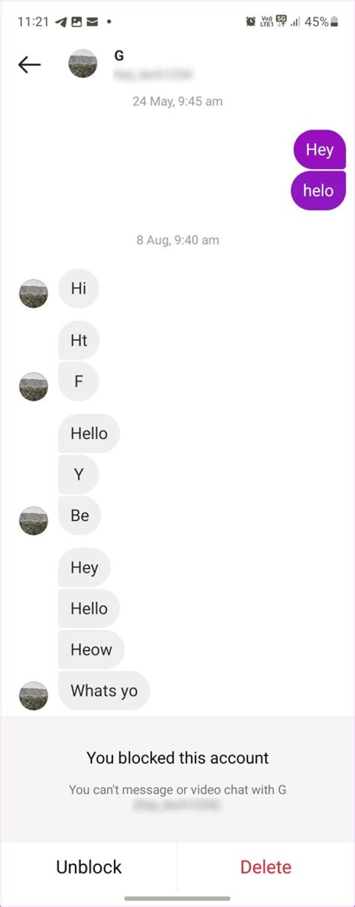 What happens when you block someone on Gmail chat?