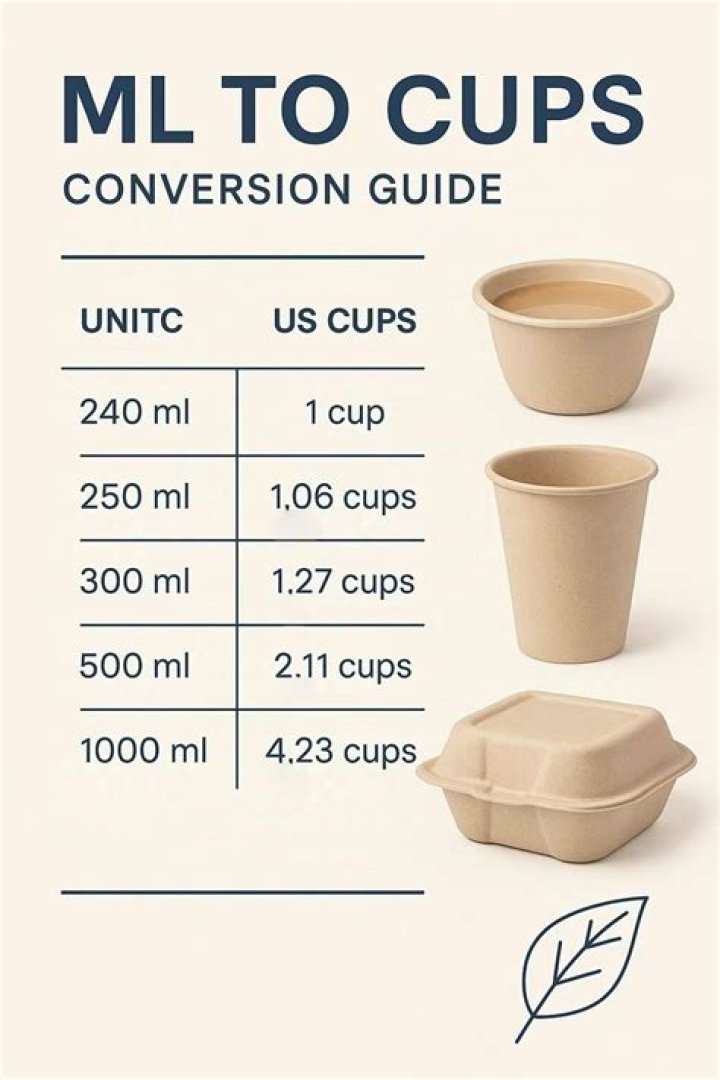 What is 300ml of milk in cups?