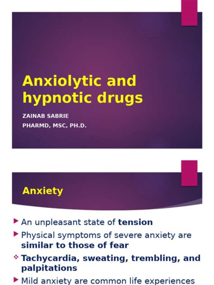 What is difference between an anxiolytic and hypnotic?