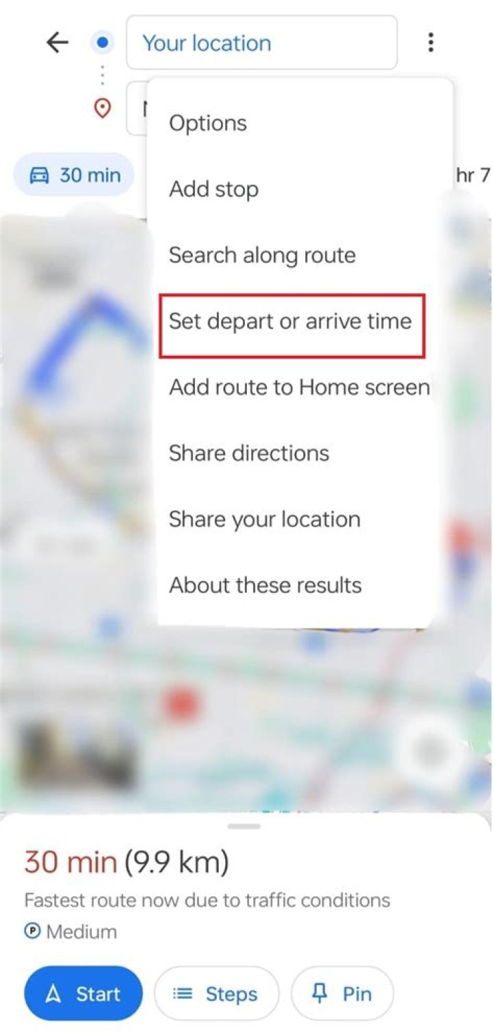 What is Google Transit departures?