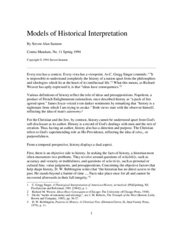 What is the definition of historical interpretation?
