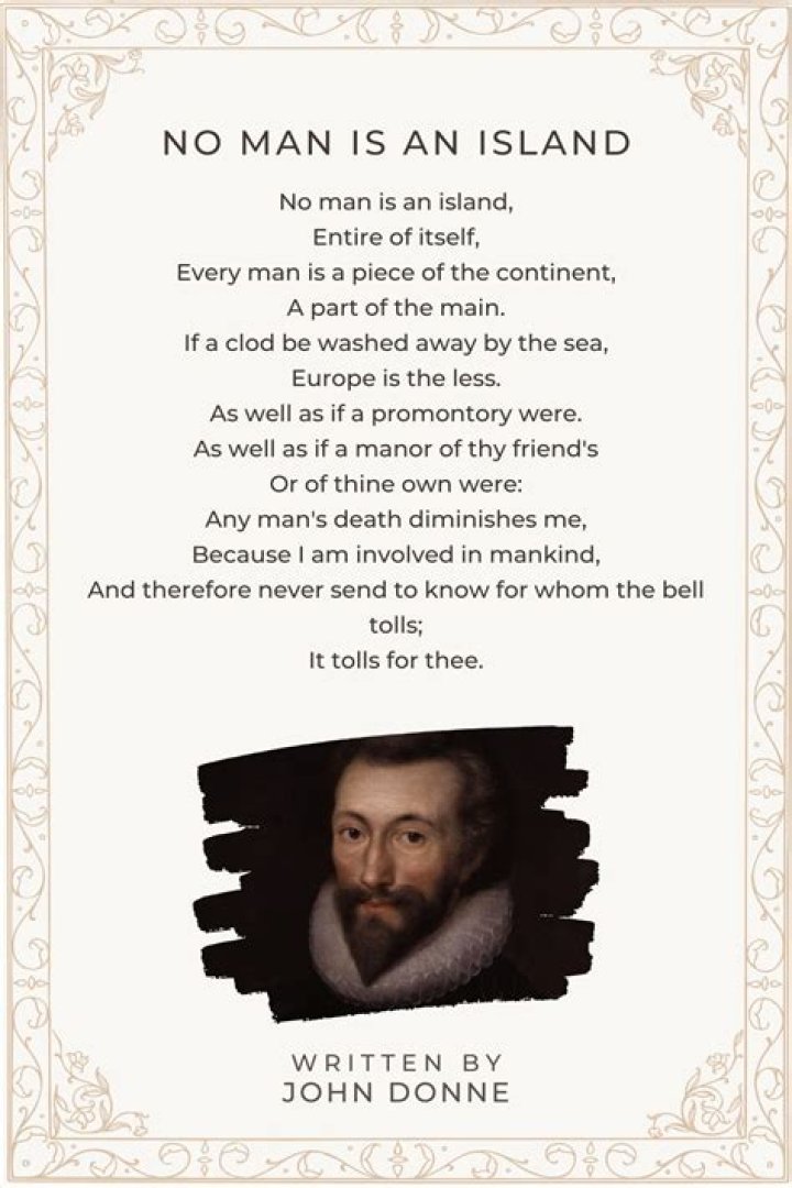 What is the message of the song No man is an island?
