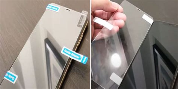 What kind of adhesive is used on screen protectors?