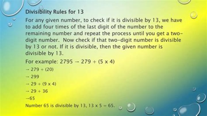 What number is divisible by 13?