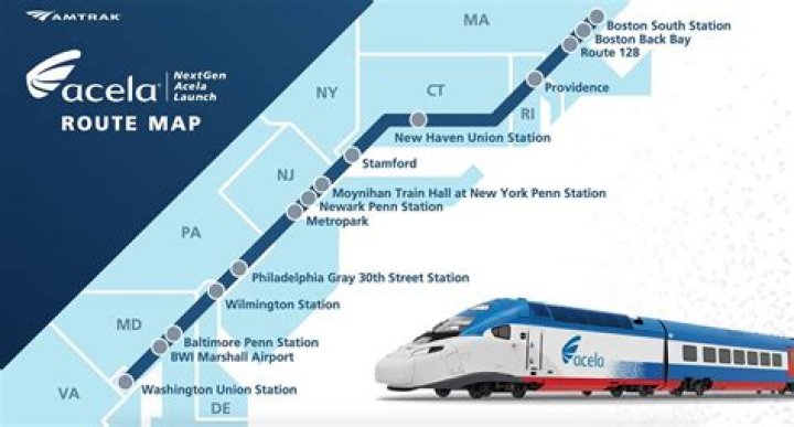 Where does the Acela train stop?